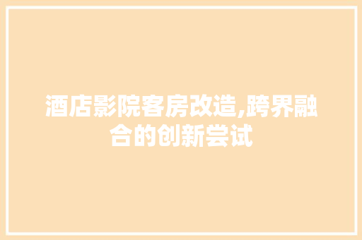 酒店影院客房改造,跨界融合的创新尝试