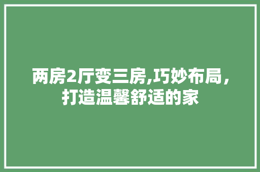 两房2厅变三房,巧妙布局，打造温馨舒适的家