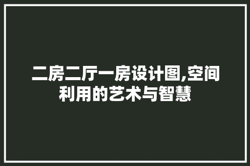 二房二厅一房设计图,空间利用的艺术与智慧