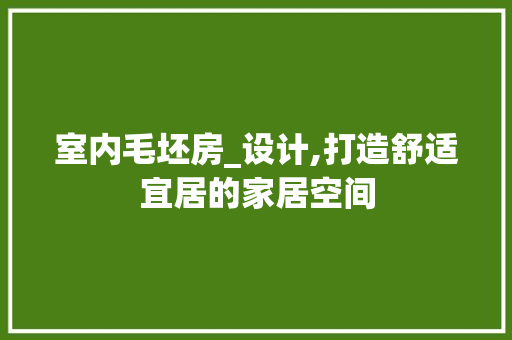 室内毛坯房_设计,打造舒适宜居的家居空间