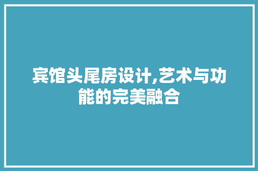 宾馆头尾房设计,艺术与功能的完美融合