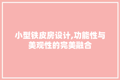 小型铁皮房设计,功能性与美观性的完美融合