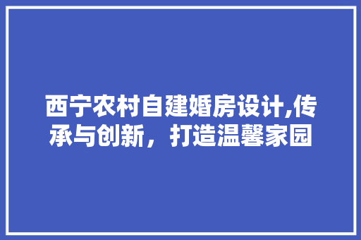西宁农村自建婚房设计,传承与创新，打造温馨家园