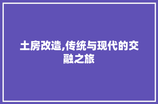 土房改造,传统与现代的交融之旅
