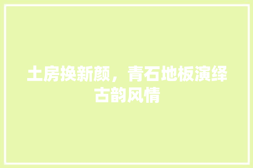 土房换新颜，青石地板演绎古韵风情