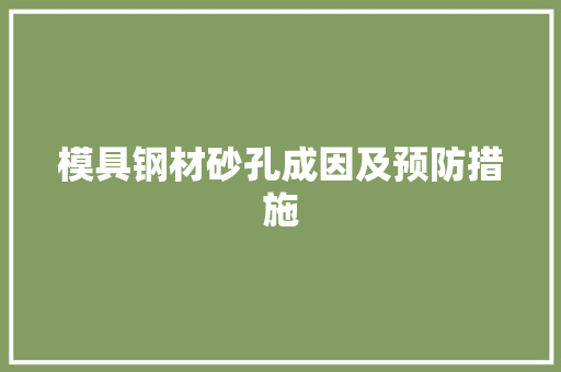 模具钢材砂孔成因及预防措施