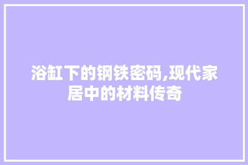 浴缸下的钢铁密码,现代家居中的材料传奇