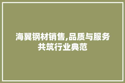 海翼钢材销售,品质与服务共筑行业典范
