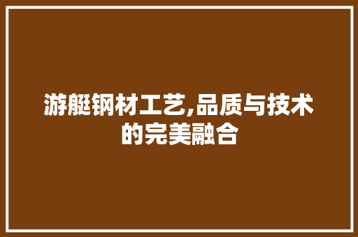 游艇钢材工艺,品质与技术的完美融合