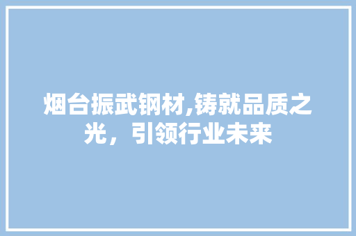 烟台振武钢材,铸就品质之光，引领行业未来