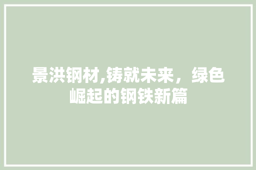 景洪钢材,铸就未来，绿色崛起的钢铁新篇