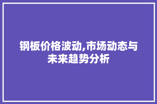 钢板价格波动,市场动态与未来趋势分析