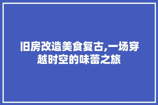 旧房改造美食复古,一场穿越时空的味蕾之旅
