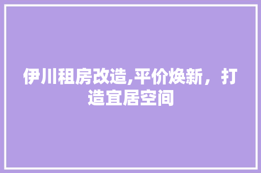 伊川租房改造,平价焕新，打造宜居空间