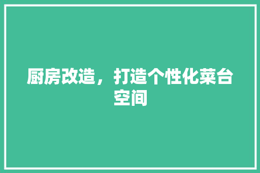 厨房改造，打造个性化菜台空间
