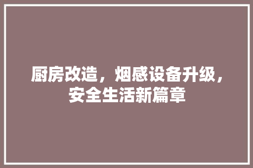 厨房改造，烟感设备升级，安全生活新篇章