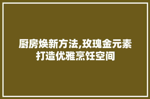 厨房焕新方法,玫瑰金元素打造优雅烹饪空间