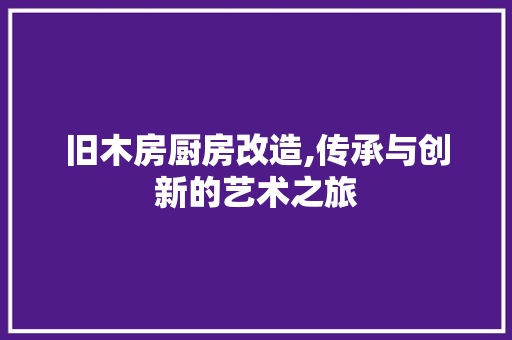 旧木房厨房改造,传承与创新的艺术之旅