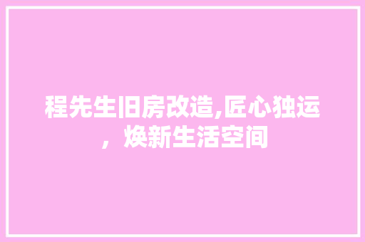 程先生旧房改造,匠心独运，焕新生活空间